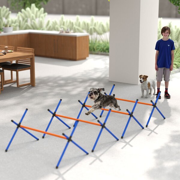 PawHut Set Agility per Cani, kit 4 pezzi con ostacoli, borsa da trasporto, set di allenamento con altezza regolabile per cani piccoli | Aosom Italy
