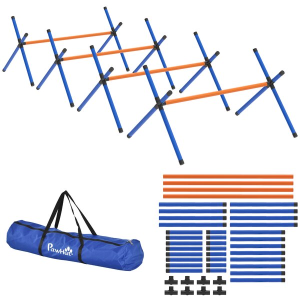 PawHut Set Agility per Cani, kit 4 pezzi con ostacoli, borsa da trasporto, set di allenamento con altezza regolabile per cani piccoli | Aosom Italy