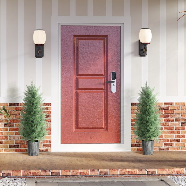 HOMCOM Set da 2 Alberi di Cipresso Artificiali grandi 90cm Pianta artificiale, plastica piante artificiali in vaso 15 x 15 x 90 cm Verde | Aosom Italy