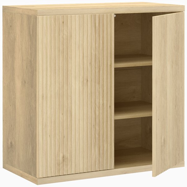 HOMCOM Buffet da salotto, mobile contenitore moderno con ante a chiusura ammortizzata e ripiani regolabili, 78 x 39 x 79 cm, rovere | Aosom Italy