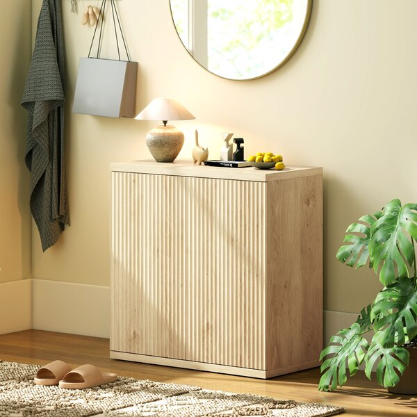 HOMCOM Buffet da salotto, mobile contenitore moderno con ante a chiusura ammortizzata e ripiani regolabili, 78 x 39 x 79 cm, rovere | Aosom Italy
