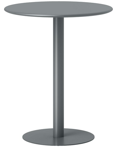 HOMCOM Tavolo rotondo per 2 persone, acciaio, per interno ed esterno, grigio | Aosom Italy