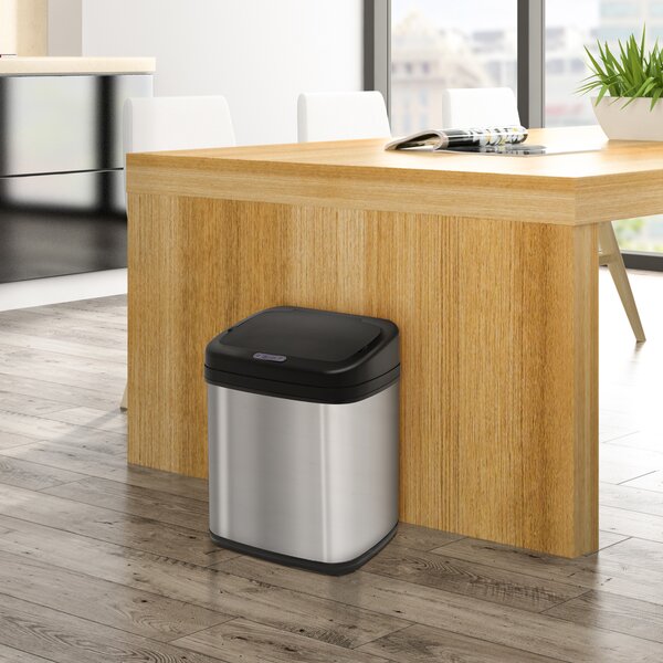 HOMCOM Pattumiera con sensore 20L Acciaio inox Pattumiera automatica con sensore di movimento, contenitore interno 33 x 25 x 42,5 cm Argento+Nero | Aosom Italy