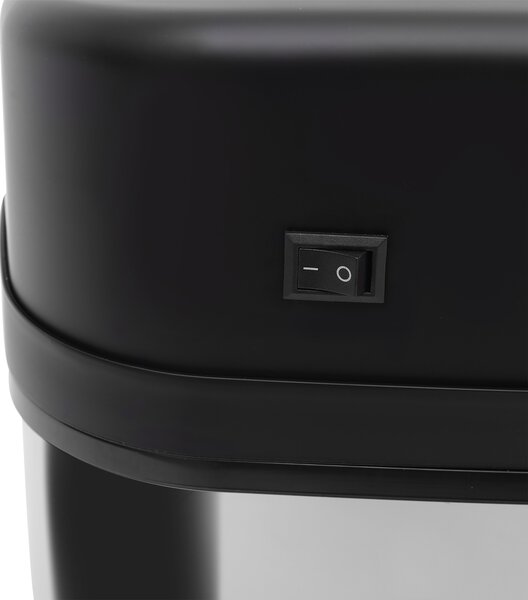 HOMCOM Pattumiera con sensore 20L Acciaio inox Pattumiera automatica con sensore di movimento, contenitore interno 33 x 25 x 42,5 cm Argento+Nero | Aosom Italy