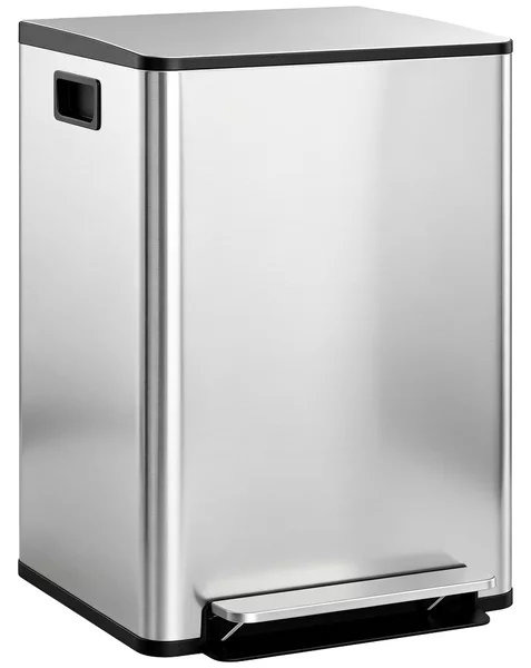HOMCOM Bidone Immondizia a 2 Sezioni da 30L a Pedale con Coperchio Silenzioso, in Acciaio Inox e PP, 47.7x37.5x66.8 cm