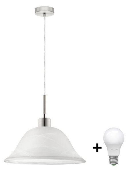 Lampadario LED sospeso con cavo 1xE27/60W/230V bianco/trasparente