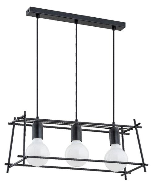Lampadario a sospensione con filo NETI 3xE27/15W/230V nero