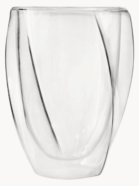 Set di 2 bicchieri in vetro borosilicato a doppia parete Cristallo Swirl