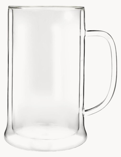 Set di 2 tazze da birra in vetro borosilicato a doppia parete Amo