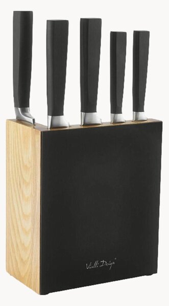 Portacoltelli con 5 coltelli Fino Black
