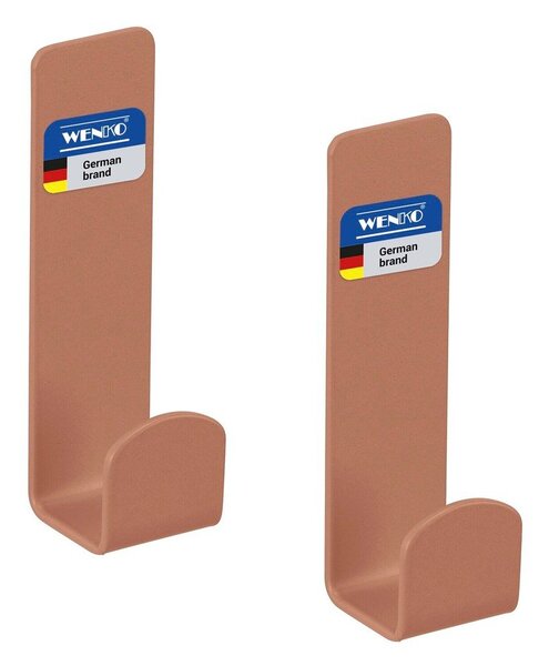 Set di ganci senza foratura marroni in acciaio inox 2 pz Lizan – Wenko
