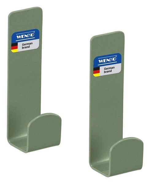 Set di ganci senza foratura verdi in acciaio inox 2 pz Lizan – Wenko