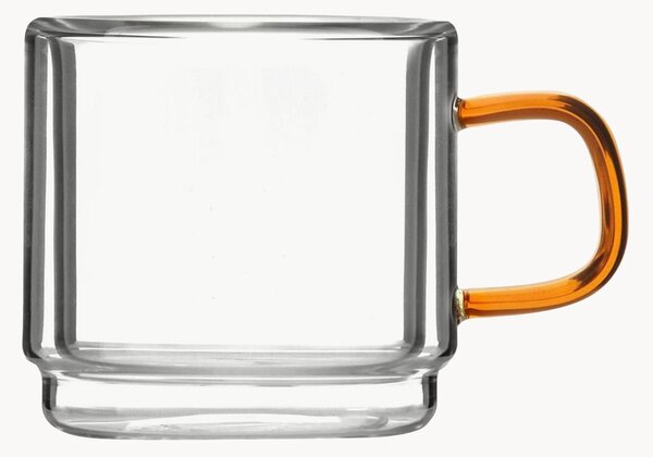 Set di 2 tazzine da caffè in vetro borosilicato Amber