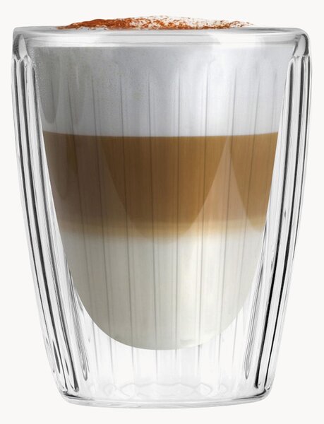 Set di 4 tazze da caffè in vetro borosilicato a doppia parete Livio Duo