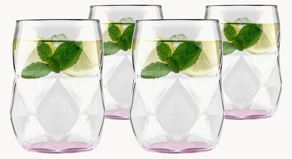 Set di 4 bicchieri in vetro borosilicato Geo Fondo