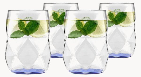 Set di 4 bicchieri in vetro borosilicato Geo Fondo