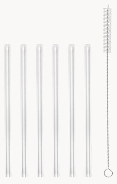 Set cannucce dritti in vetro borosilicato con scovolino Amo 7 pz