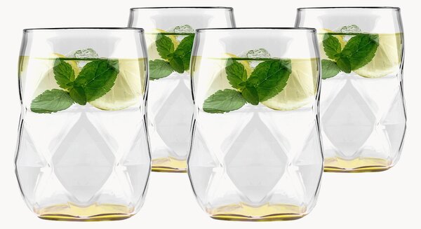 Set di 4 bicchieri in vetro borosilicato Geo Fondo