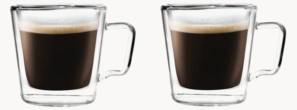 Set di 2 tazzine da caffè in vetro borosilicato a doppia parete Diva