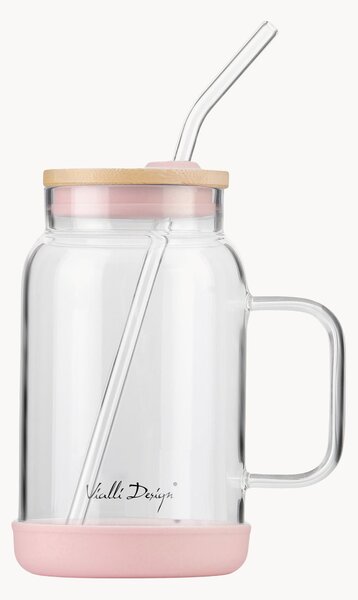 Barattolo in vetro borosilicato con cannuccia Fuori