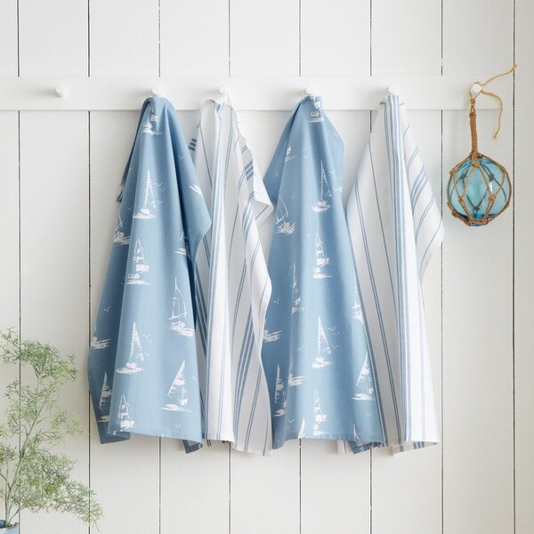 Set di strofinacci in cotone 4 pz 50x70 cm Salcombe Boats – Catherine Lansfield