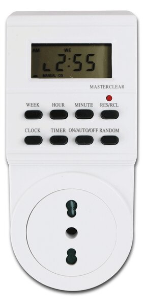 Timer Digitale Settimanale con display per regolazione al minuto spina da 16A
