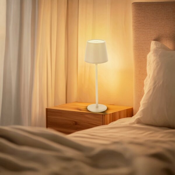 Lampada da tavolo Led touch Serena 2W Beige CCT temperatura colore regolabile portatile a batteria ricaricabile USB M mimotec