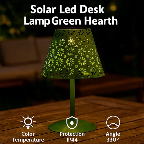 Lampada da tavolo Led Hearth 1W Verde portatile ricaricabile energia solare Bianco caldo 2500K M mimotec