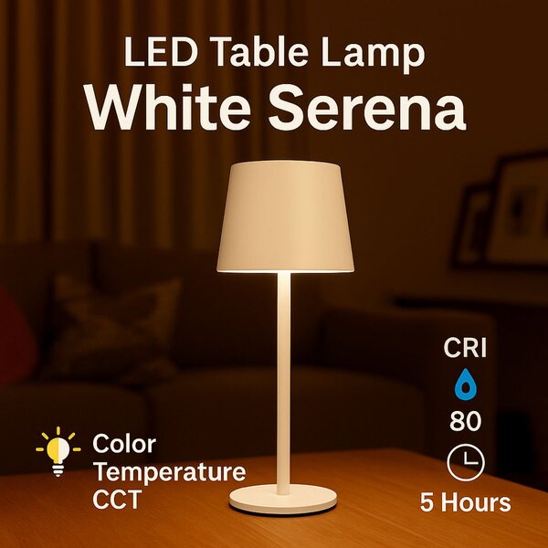 Lampada da tavolo Led touch Serena 2W Bianca CCT temperatura colore regolabile portatile a batteria ricaricabile USB M mimotec