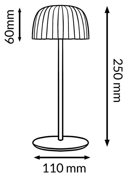 Lampada da tavolo Led Touch Gonza 2W Nera portatile ricaricabile energia solare Bianco caldo 3000K M mimotec