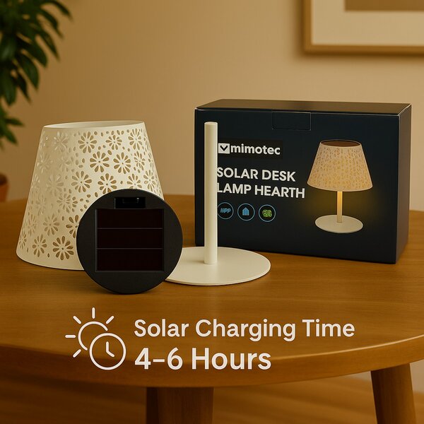 Lampada da tavolo Led Hearth 1W Bianca portatile ricaricabile energia solare Bianco caldo 2500K M mimotec