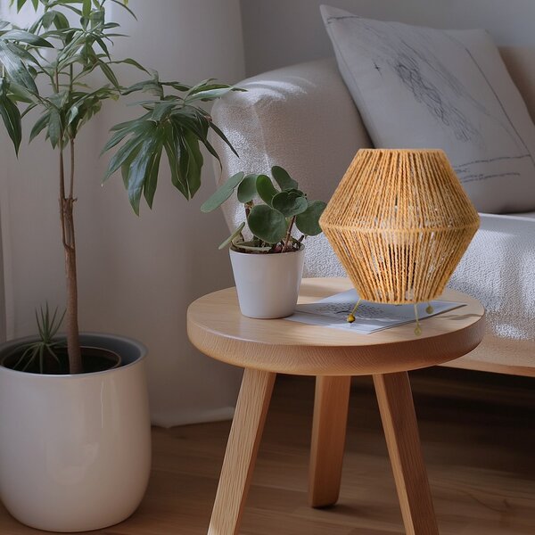 Lampada da tavolo Formentera in legno beige E27 M Ledme