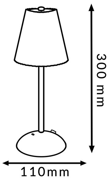 Lampada da tavolo Led touch Zubia 2W CCT temperatura colore regolabile portatile a batteria ricaricabile USB M mimotec
