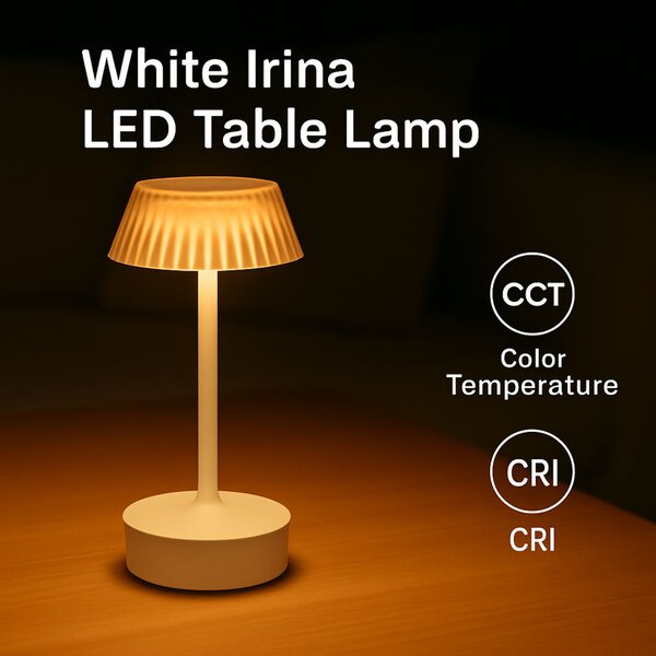 Lampada da tavolo Led touch Irina 2W Bianca CCT temperatura colore regolabile portatile a batteria ricaricabile USB M mimotec
