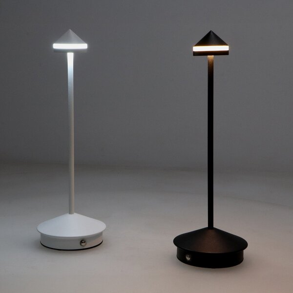 Lampada da tavolo Led touch Point 1W Nera CCT temperatura colore regolabile portatile a batteria ricaricabile USB M mimotec