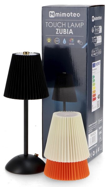 Lampada da tavolo Led touch Zubia 2W CCT temperatura colore regolabile portatile a batteria ricaricabile USB M mimotec