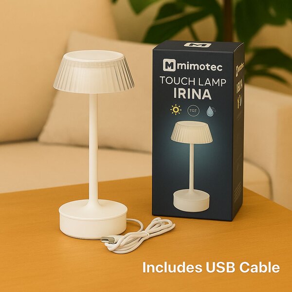 Lampada da tavolo Led touch Irina 2W Bianca CCT temperatura colore regolabile portatile a batteria ricaricabile USB M mimotec
