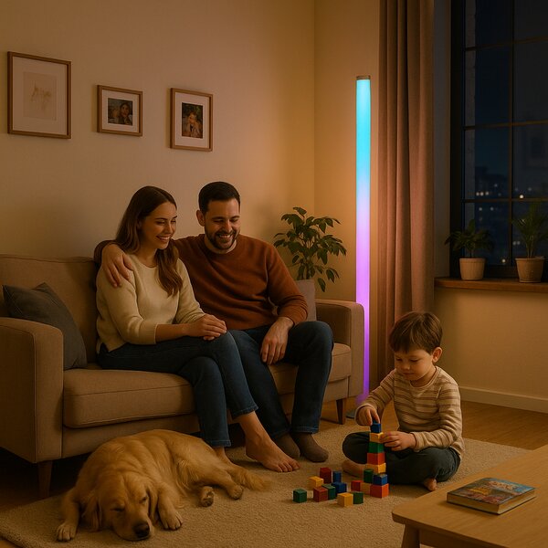 Lampada da terra a piantana Smart 5W opaca RGB con telecomando M mimotec