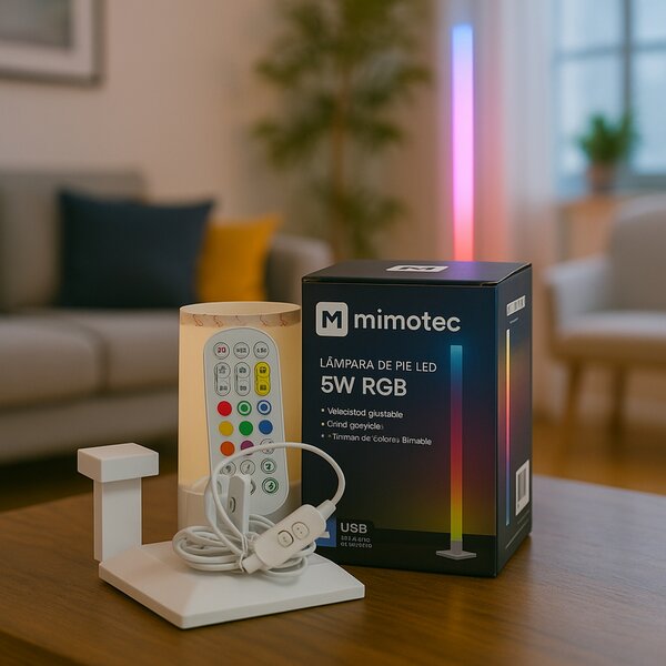 Lampada da terra a piantana Smart 5W opaca RGB con telecomando M mimotec