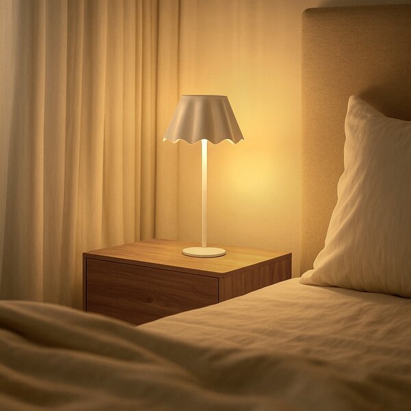 Lampada da tavolo Led touch Noe Bianca 4W portatile a batteria ricaricabile USB Mimotec