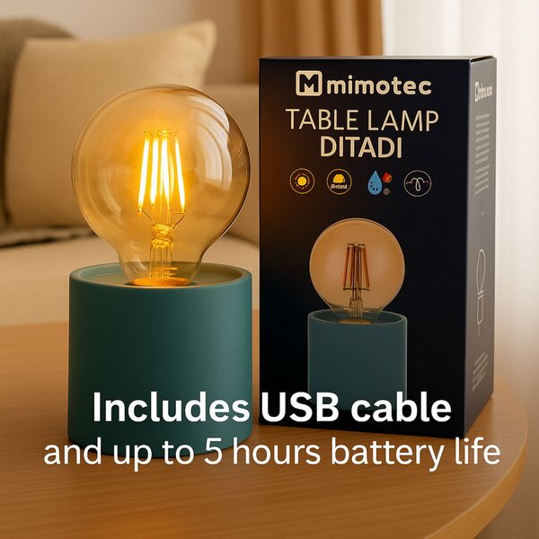 Lampada da tavolo Led Ditadi 1W Celeste a batteria Bianco caldo 2500K M mimotec