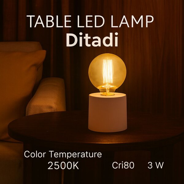 Lampada da tavolo Led Ditadi 1W Rosa a batteria Bianco caldo 2500K M mimotec