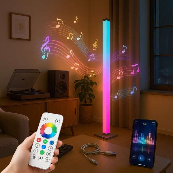 Lampada da terra a piantana Smart 5W opaca RGB con telecomando M mimotec