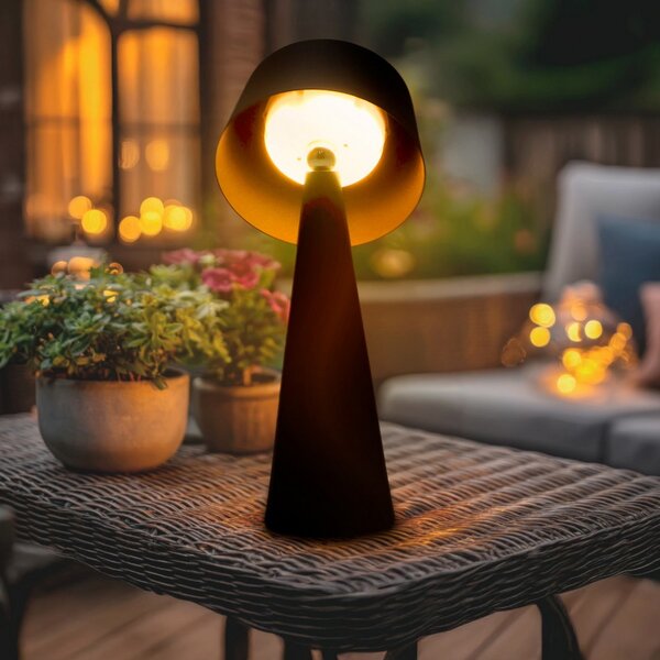 Lampada da tavolo Led Touch House 3W Nera portatile ricaricabile energia solare Bianco caldo 3000K M mimotec