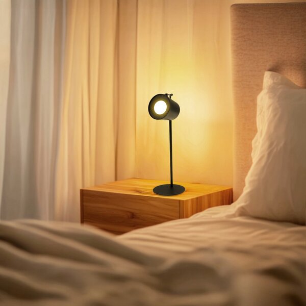 Lampada da tavolo Led touch Leni 2W Nera CCT temperatura colore regolabile portatile a batteria ricaricabile USB M mimotec