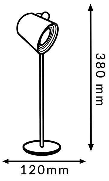 Lampada da tavolo Led touch Leni 2W Nera CCT temperatura colore regolabile portatile a batteria ricaricabile USB M mimotec
