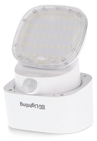 Applique Led da parete Flat 1W Bianco con pannello solare IP44 Bianco neutro 4000K con sensore crepuscolare e di movimento iSG Lighting