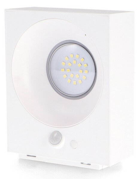Applique Led da parete Bin 2W Bianco con pannello solare IP65 Bianco neutro 4000K con sensore crepuscolare e di movimento iSG Lighting