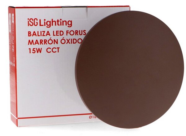 Applique Led da parete Forus 15W rotondo Marrone ruggine IP54 CCT temperatura colore regolabile iSG Lighting