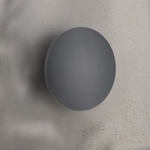Applique Led da parete Forus 15W rotondo Grigio IP54 CCT temperatura colore regolabile iSG Lighting
